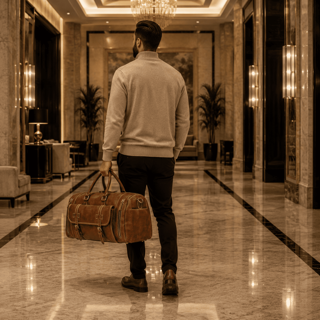 AMBASSADOR - Sac de Voyage Cuir Grande Capacité, Multi-poches