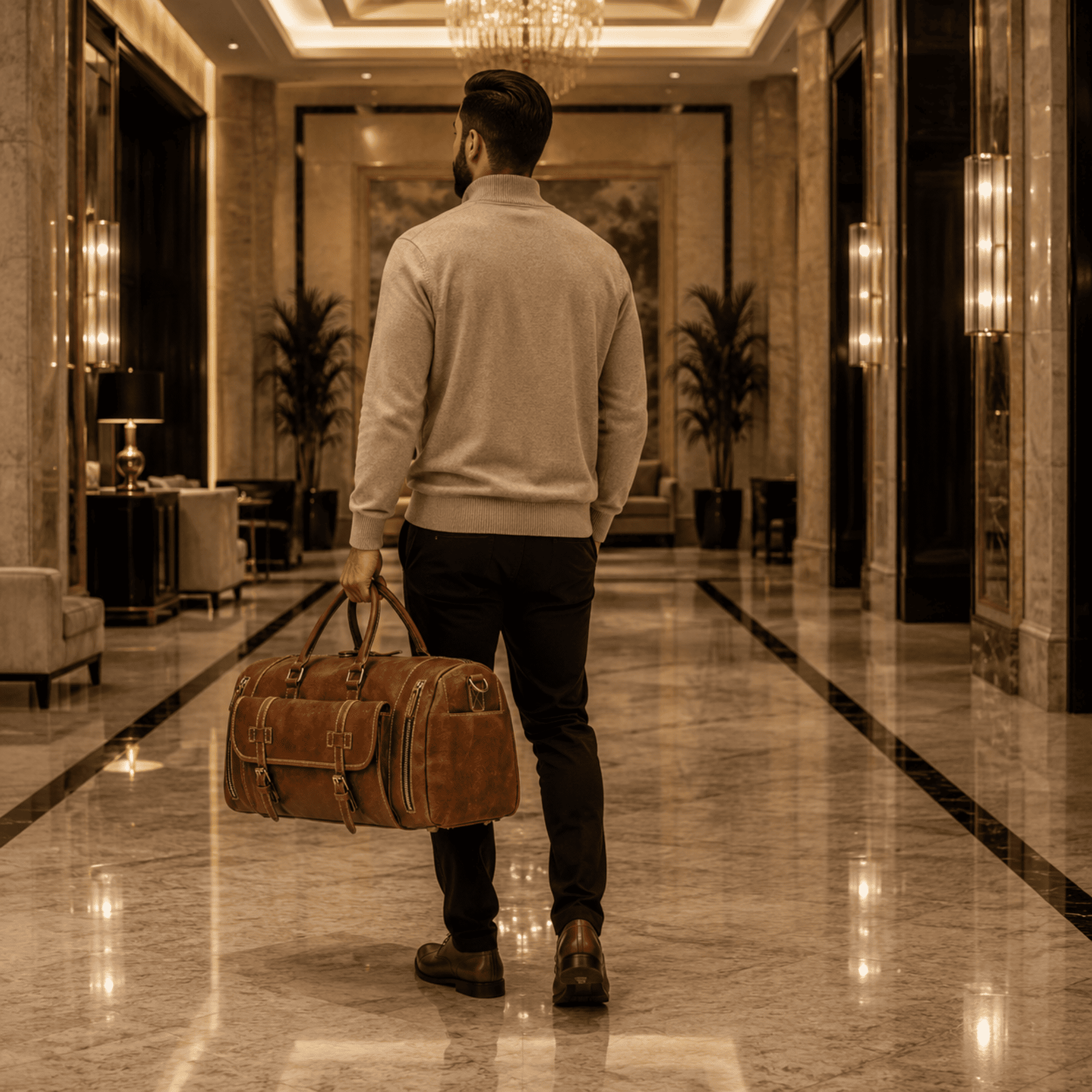 AMBASSADOR - Sac de Voyage Cuir Grande Capacité, Multi-poches