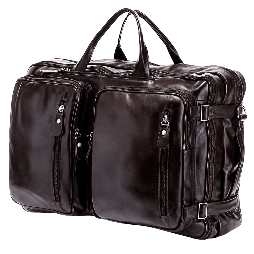 COMMANDER - Sac de Voyage Cuir Grande Capacité avec Multiples Compartiments