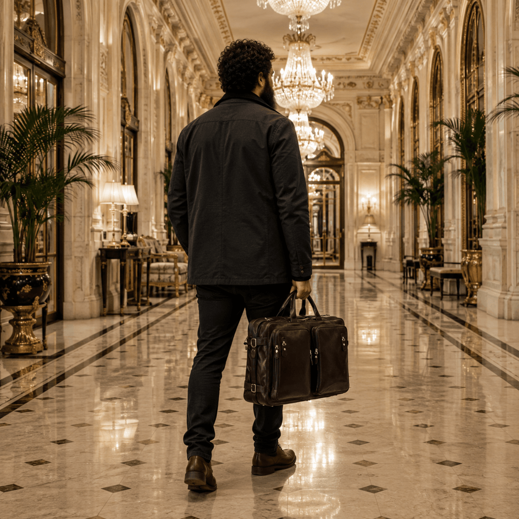 COMMANDER - Sac de Voyage Cuir Grande Capacité avec Multiples Compartiments