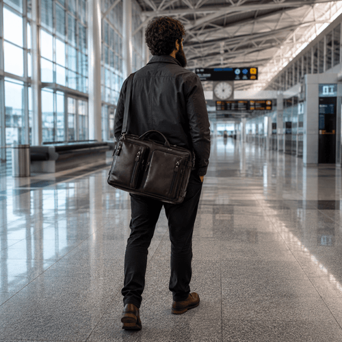 COMMANDER - Sac de Voyage Cuir Grande Capacité avec Multiples Compartiments