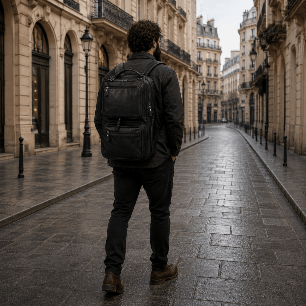 COMMANDER - Sac de Voyage Cuir Grande Capacité avec Multiples Compartiments