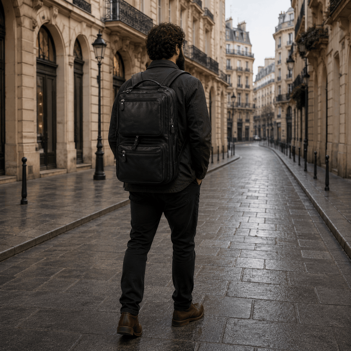 COMMANDER - Sac de Voyage Cuir Grande Capacité avec Multiples Compartiments