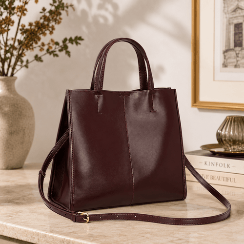 ÉLÉGANCE - Sac de Voyage Cuir Cabas Femme avec Bandoulière