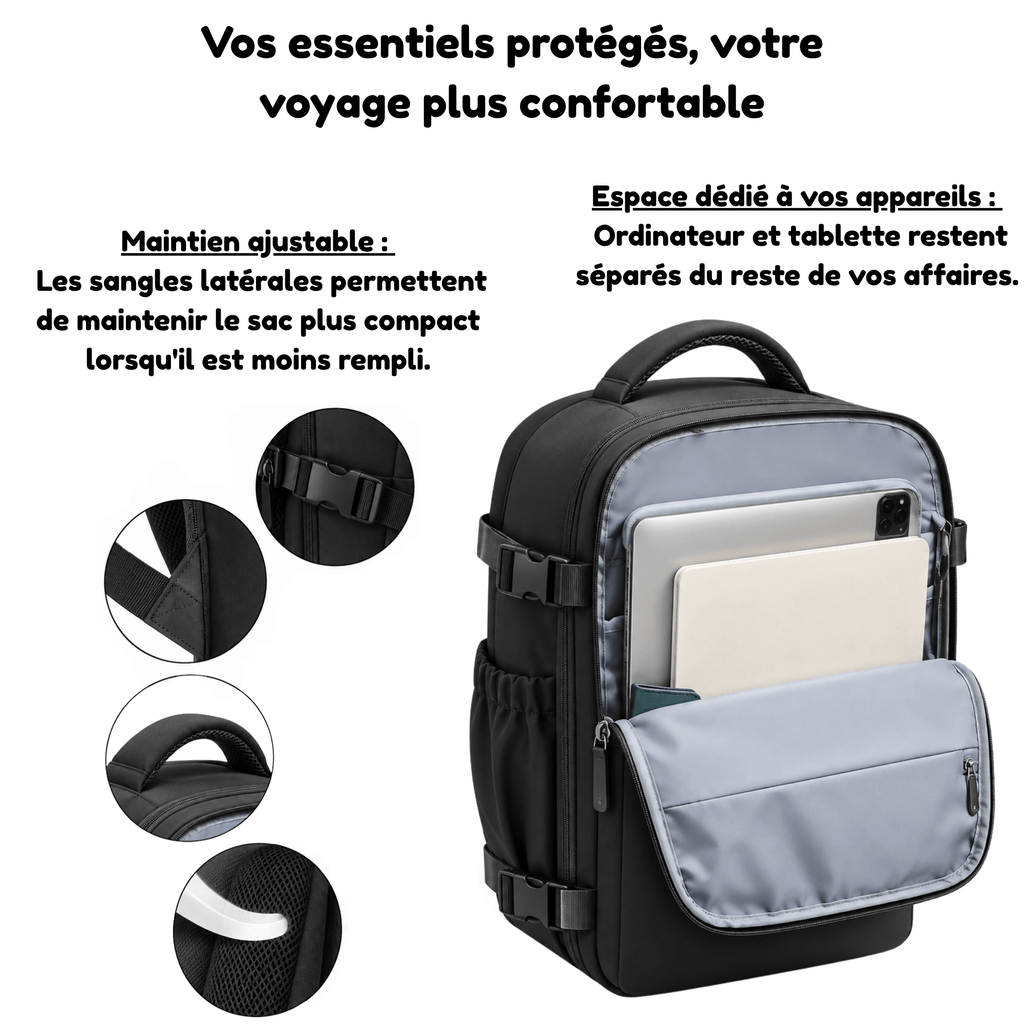 Évasion – Sac de Voyage Femme Sac à Dos Cabine Multi Compartiments