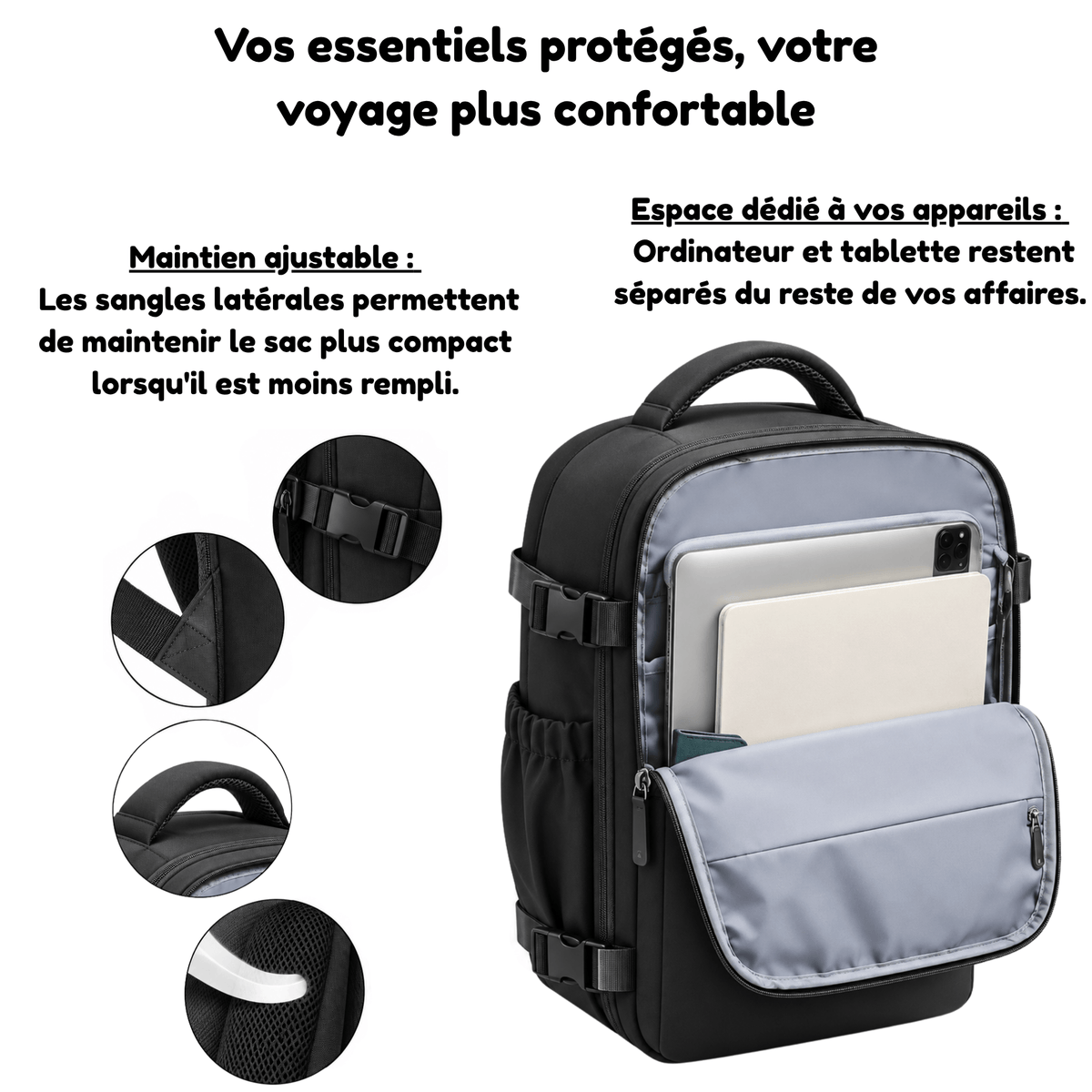 Évasion – Sac de Voyage Femme Sac à Dos Cabine Multi Compartiments