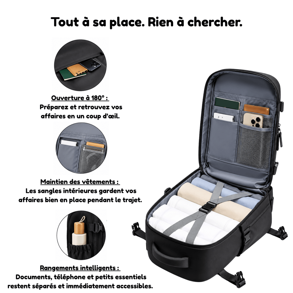 Évasion – Sac de Voyage Femme Sac à Dos Cabine Multi Compartiments