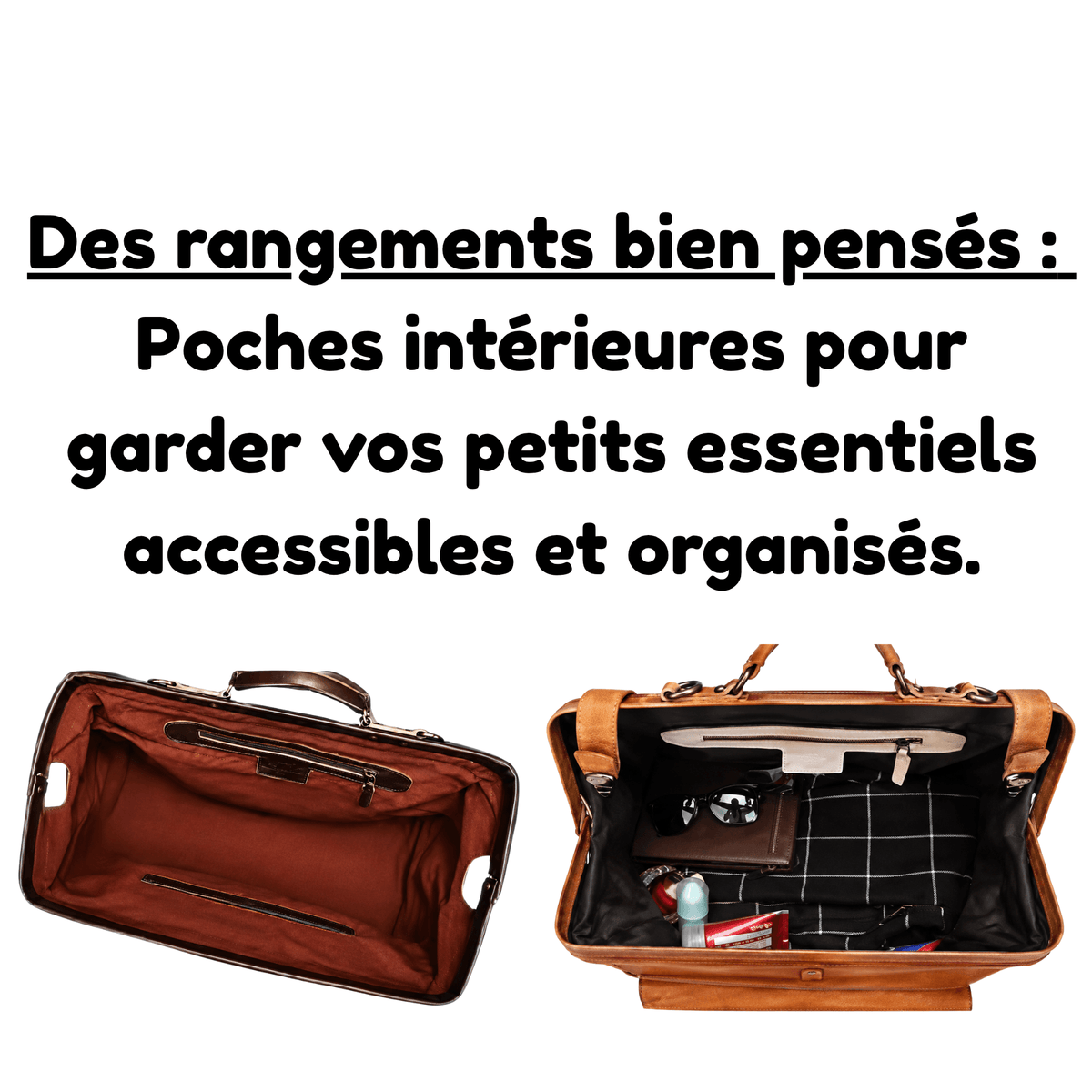 HERITAGE - Sac de Voyage Cuir Grande Capacité avec Bandoulière