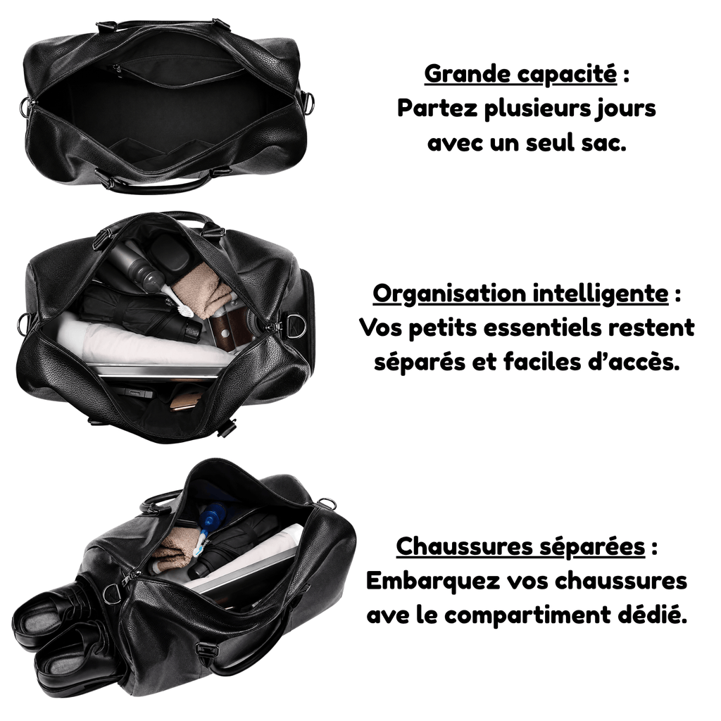 HORIZON EXECUTIVE - Sac de Voyage Homme en Cuir Synthétique PU Grande Capacité