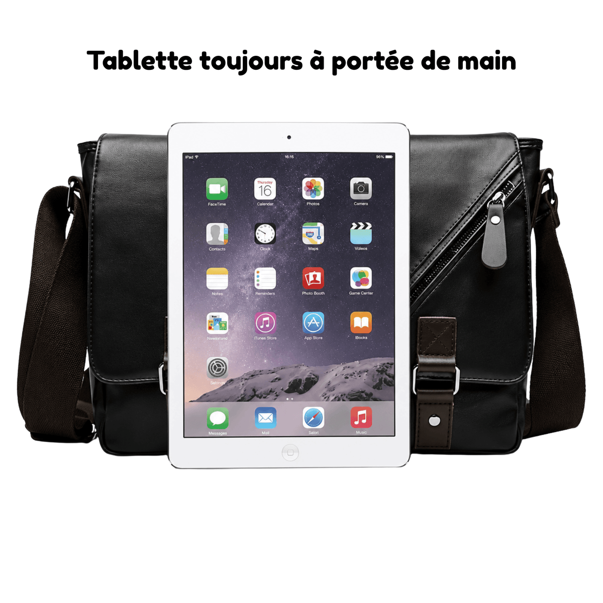 HORIZON MESSENGER - Sac de voyage Homme à Bandoulière Noir Élégant pour Travail & Voyage