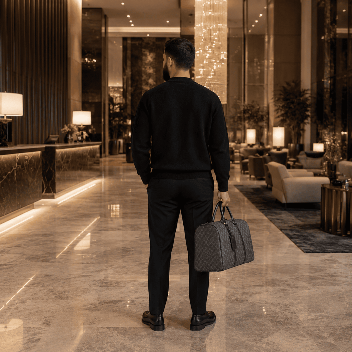HORIZON SIGNATURE - Sac de Voyage Homme Motif Géométrique Grande Capacité