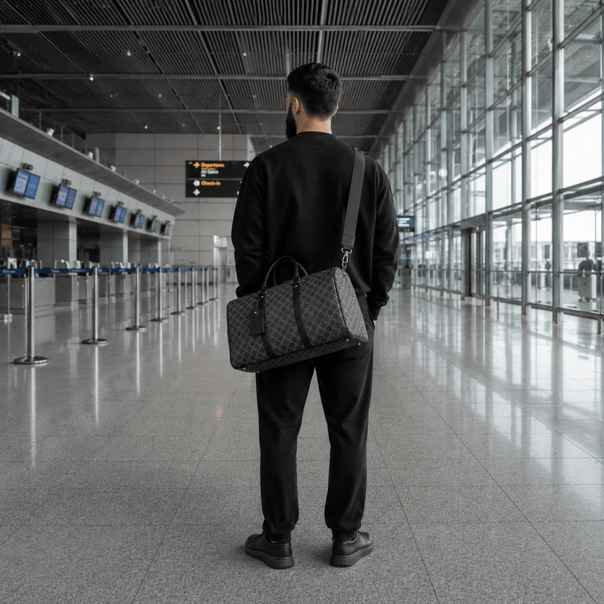 HORIZON SIGNATURE - Sac de Voyage Homme Motif Géométrique Grande Capacité