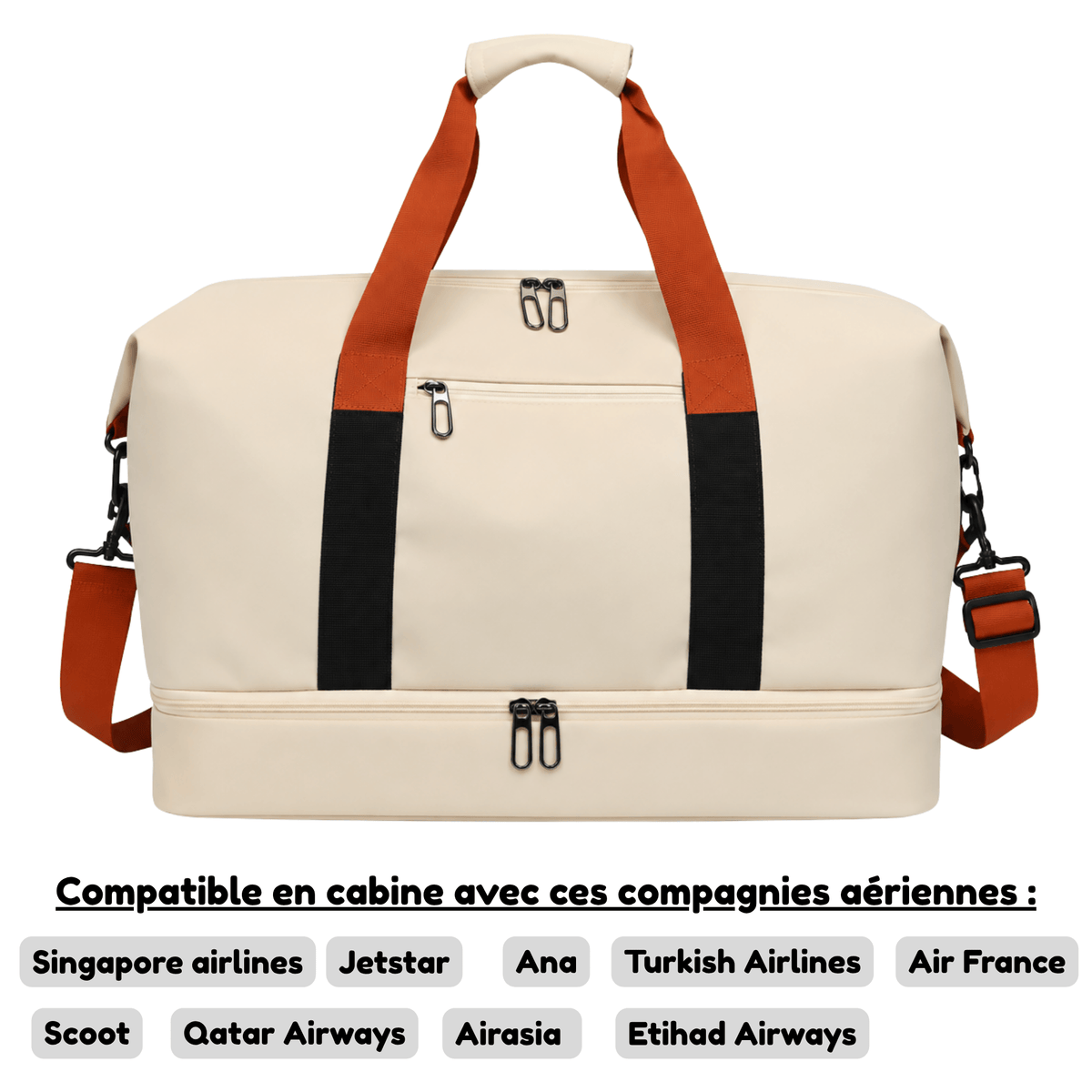 HORIZON SOLVANE - Sac de Voyage Homme Grande Capacité & Compartiment Chaussures