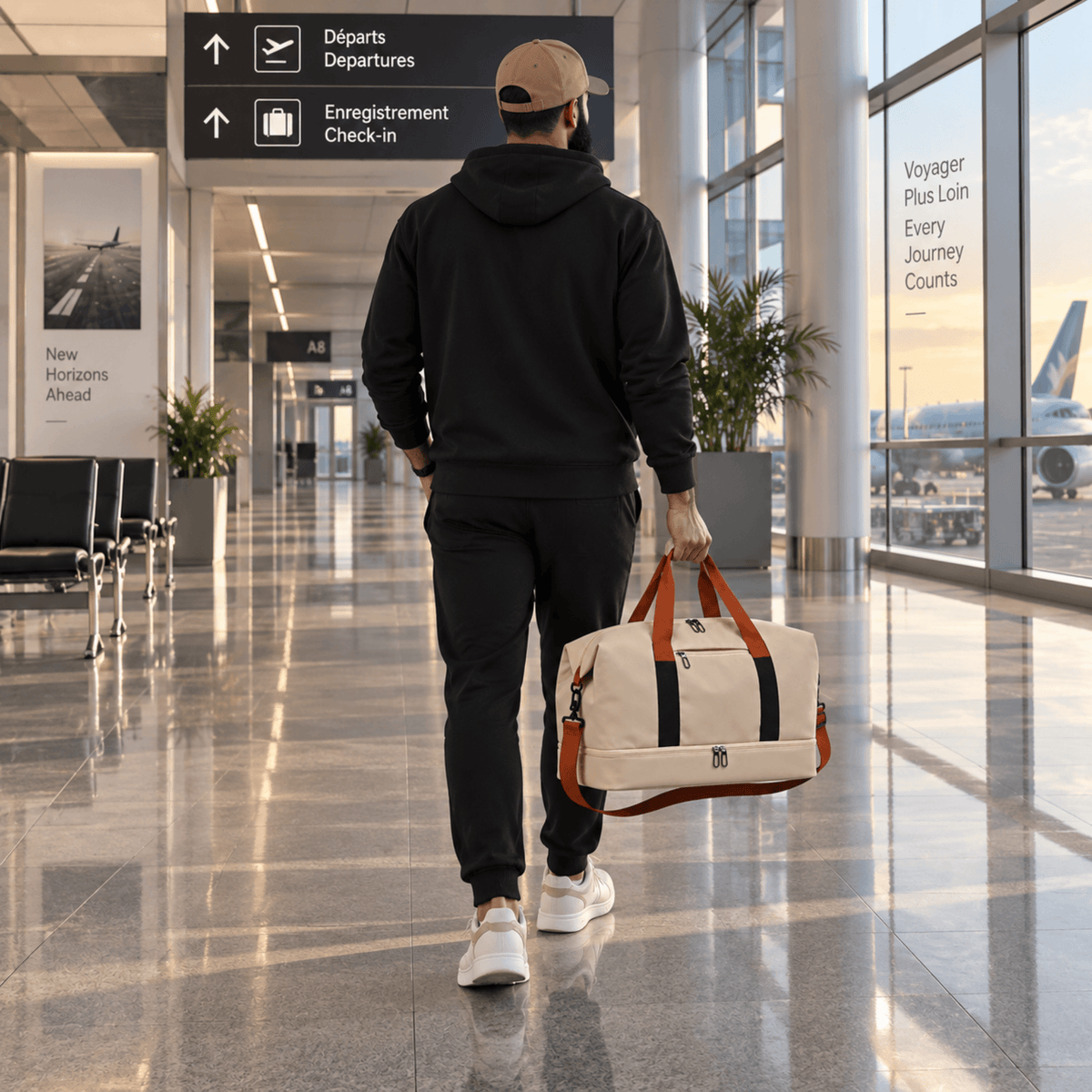 HORIZON SOLVANE - Sac de Voyage Homme Grande Capacité & Compartiment Chaussures