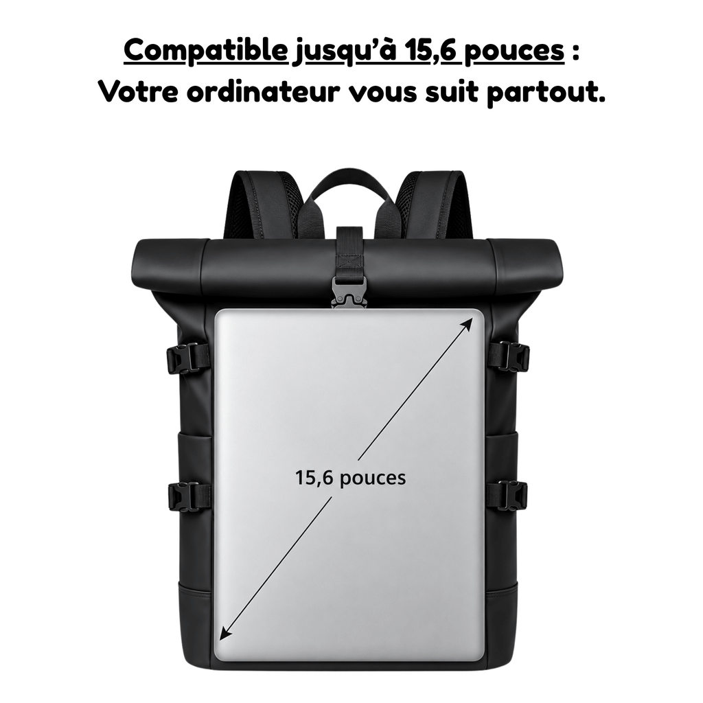 HORIZON VANGUARD - Sac de Voyage Homme Roll-Top Grande Capacité