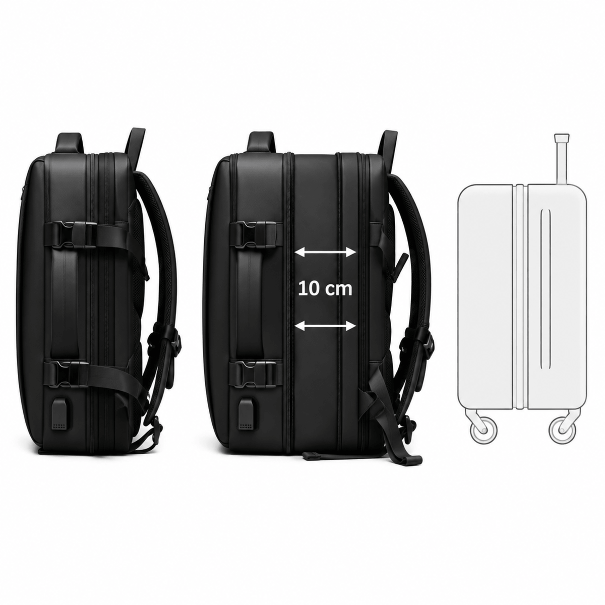 HORIZON VEYRON - Sac de Voyage Homme Extensible Grande Capacité