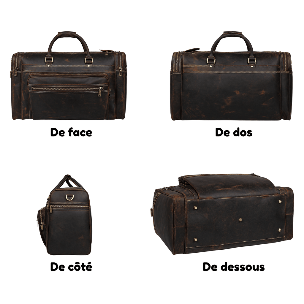 IMPERIAL - Sac de Voyage Cuir Multi-Compartiments