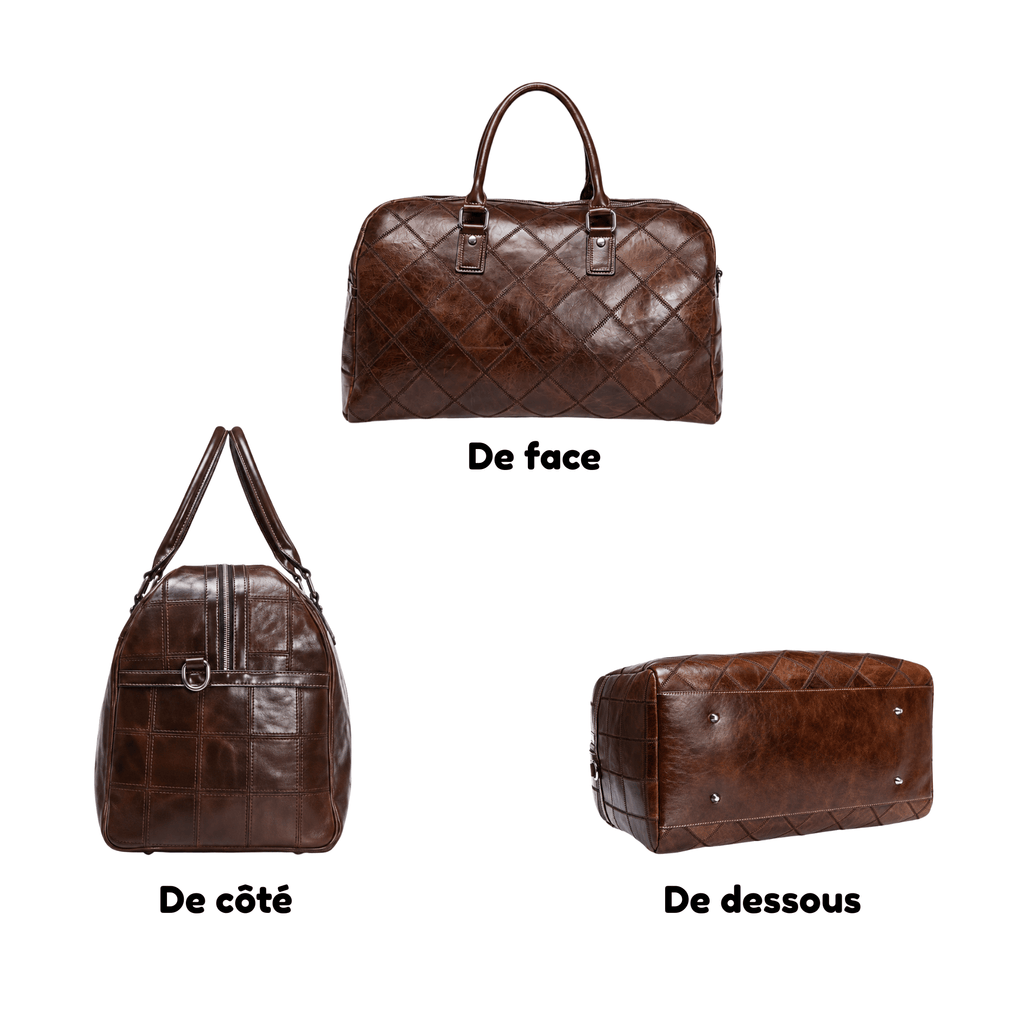PRESTIGE - Sac de Voyage Cuir Élégant à Motif Matelassé