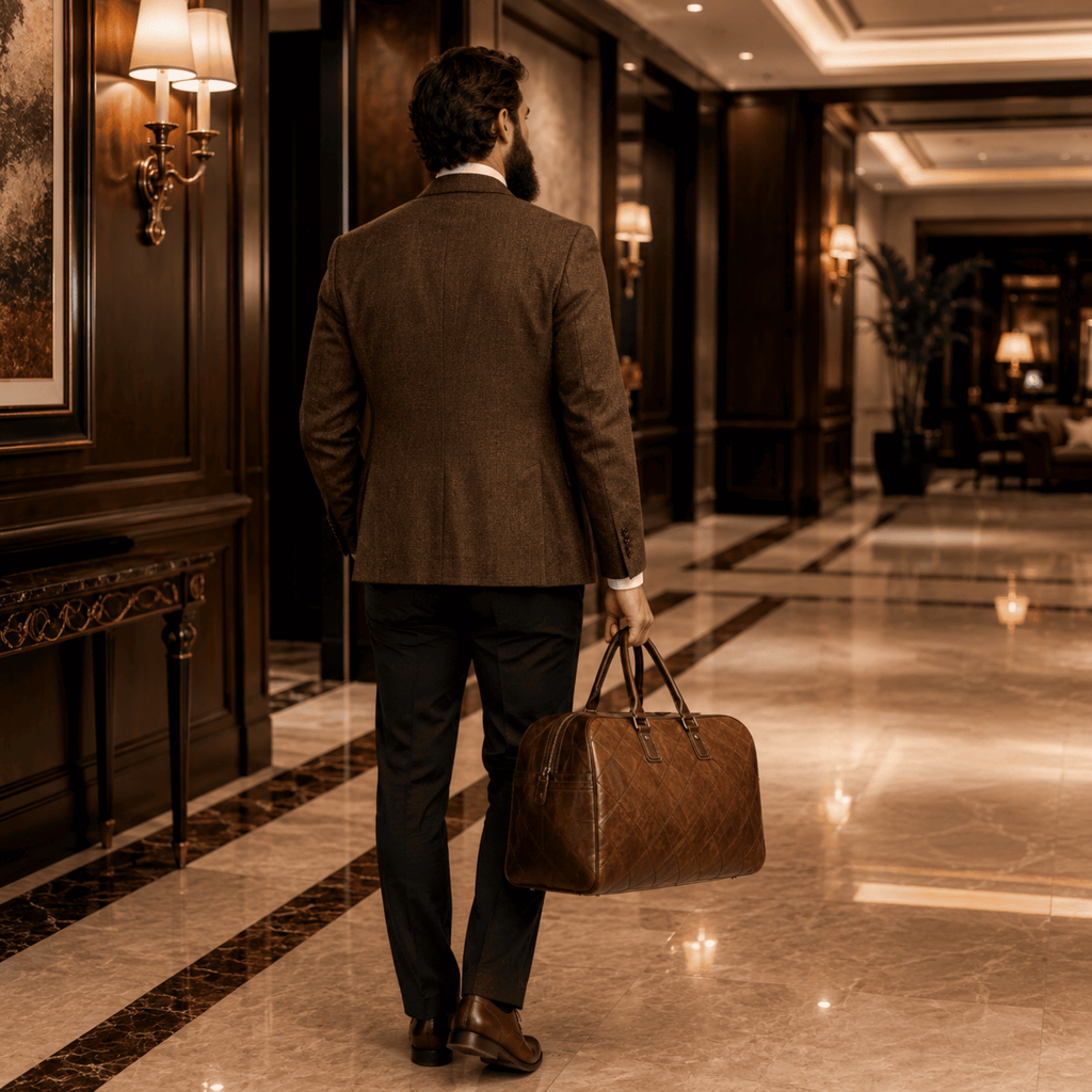 PRESTIGE - Sac de Voyage Cuir Élégant à Motif Matelassé