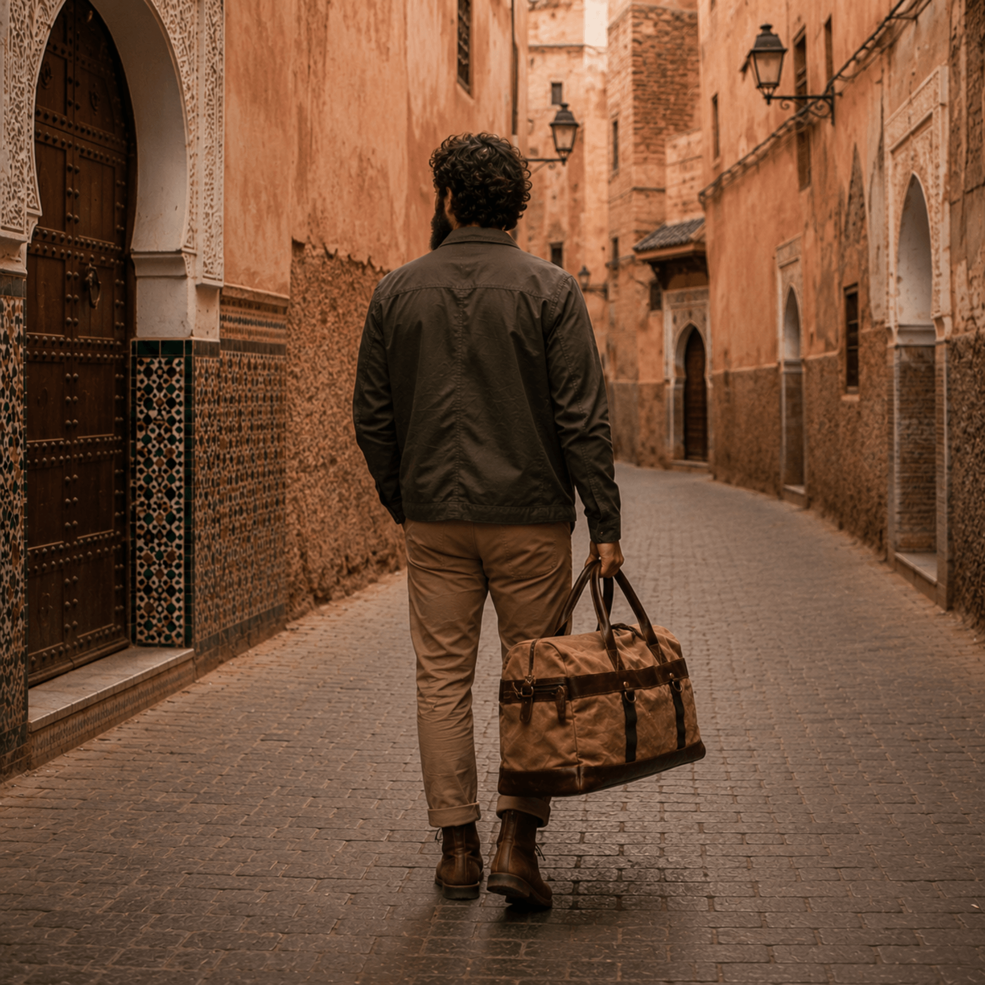 SAFARI - Sac de Voyage Cuir Grande Capacité Toile & Finitions Cuir