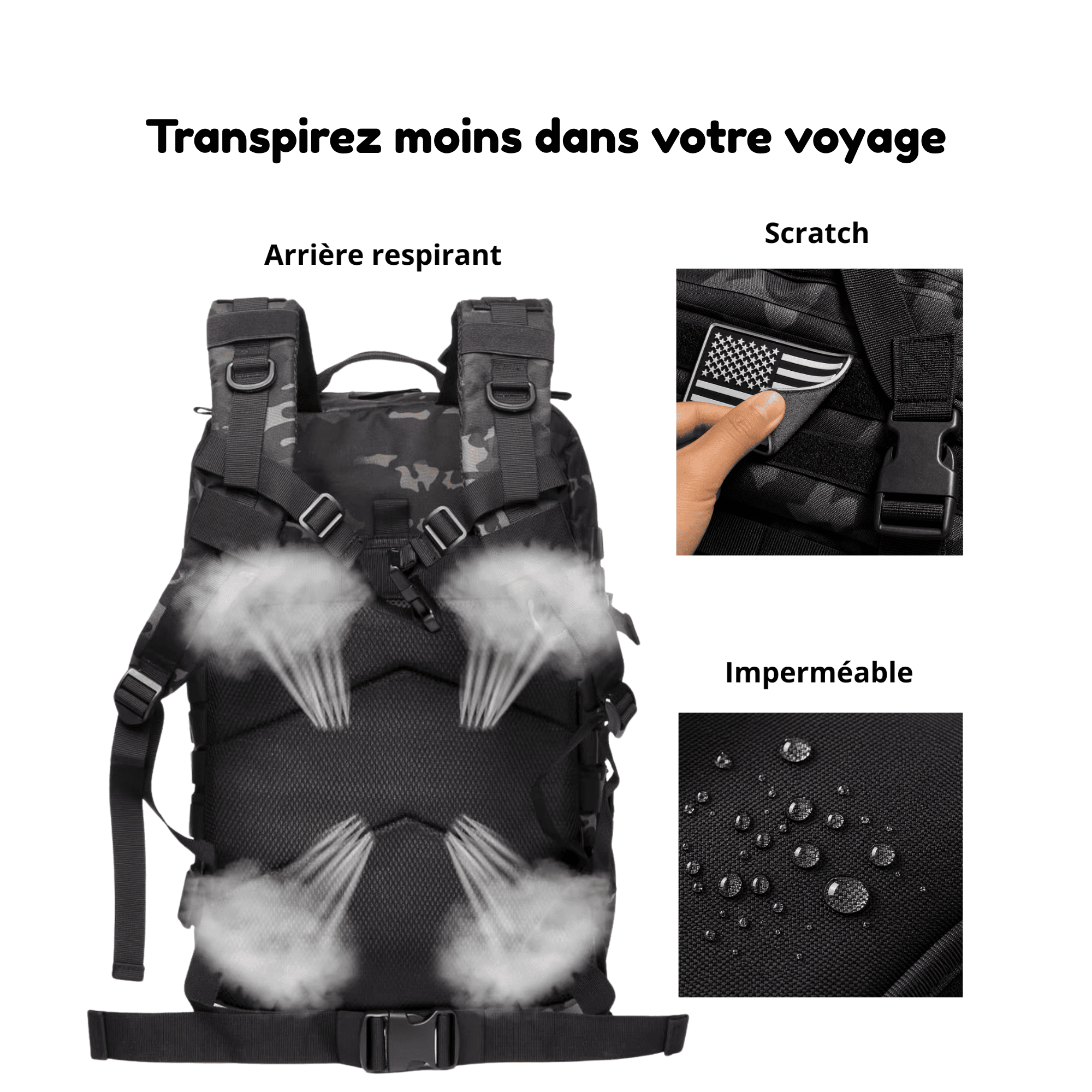 HORIZON FLOW – Sac à Dos de Voyage Tactique Multicompartiments