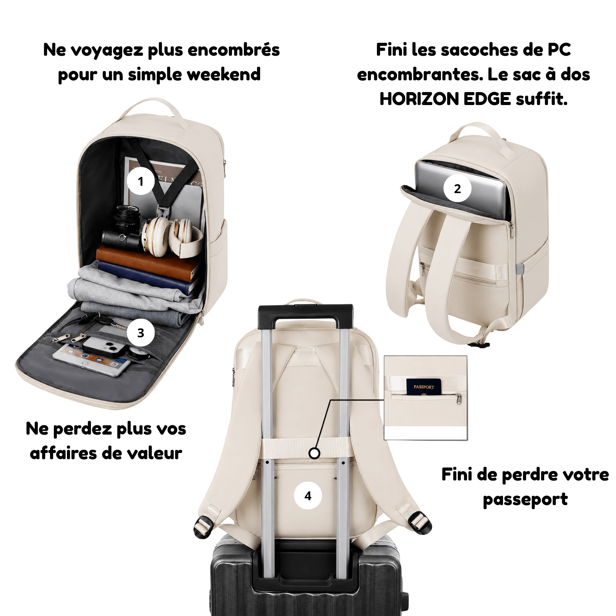 HORIZON EDGE - Sac à Dos de Voyage Format Cabine