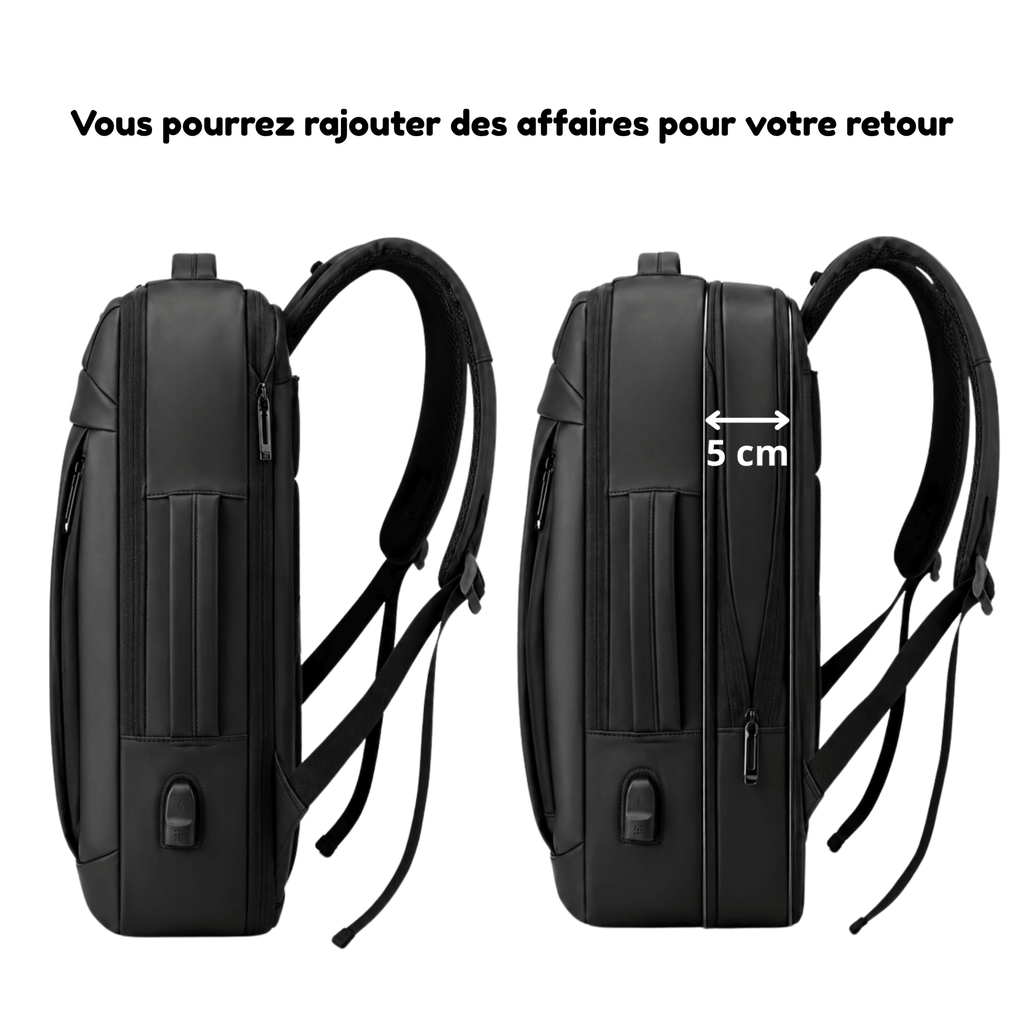 HORIZON NOMAD - Sac à Dos de Voyage Business Extensible, avec Port USB
