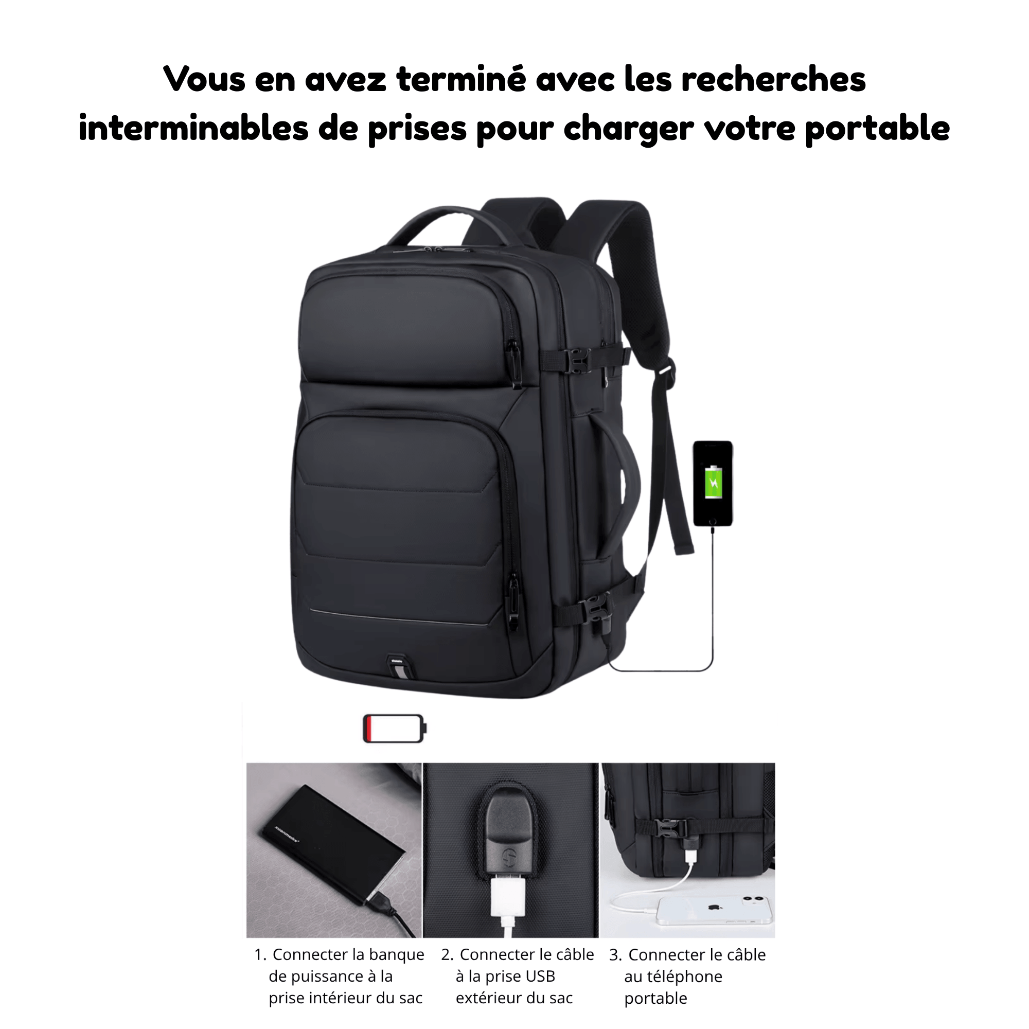 HORIZON ONE - Sac à Dos de Voyage Extensible Grande Capacité