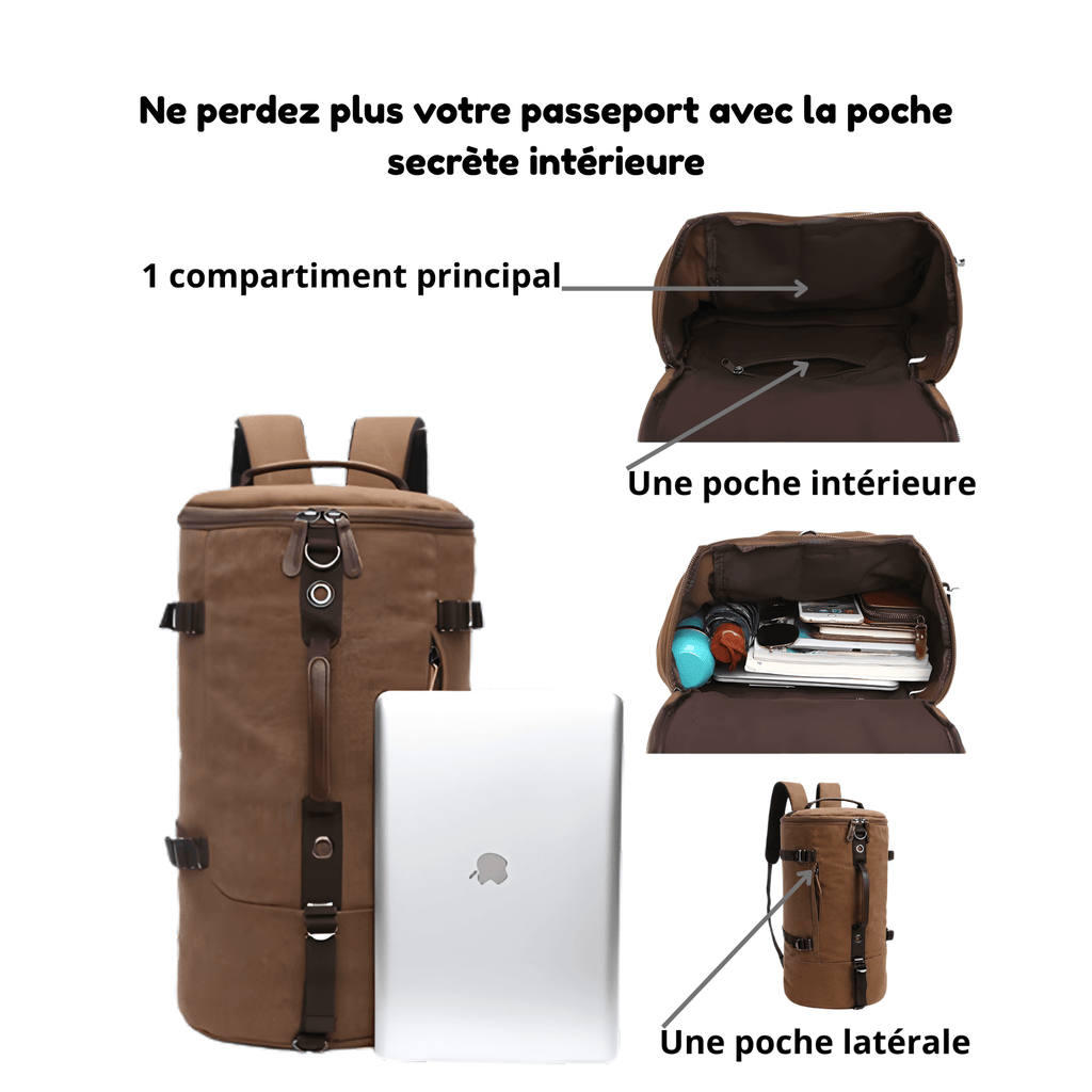 HORIZON ROVER - Sac à Dos de Voyage Polochon Vintage