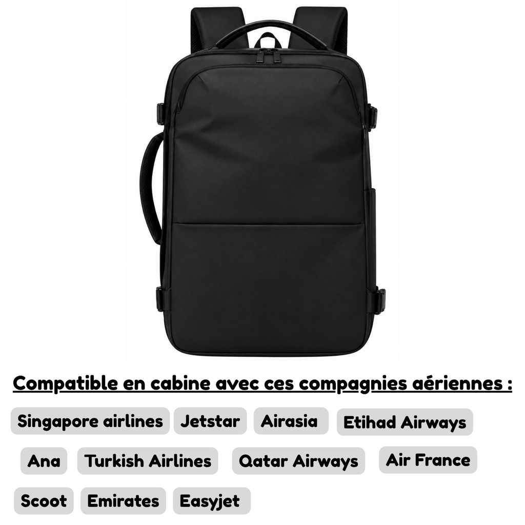 Sac de Voyage Cabine AVENTIS - Sac à Dos avec Sangles de Compression