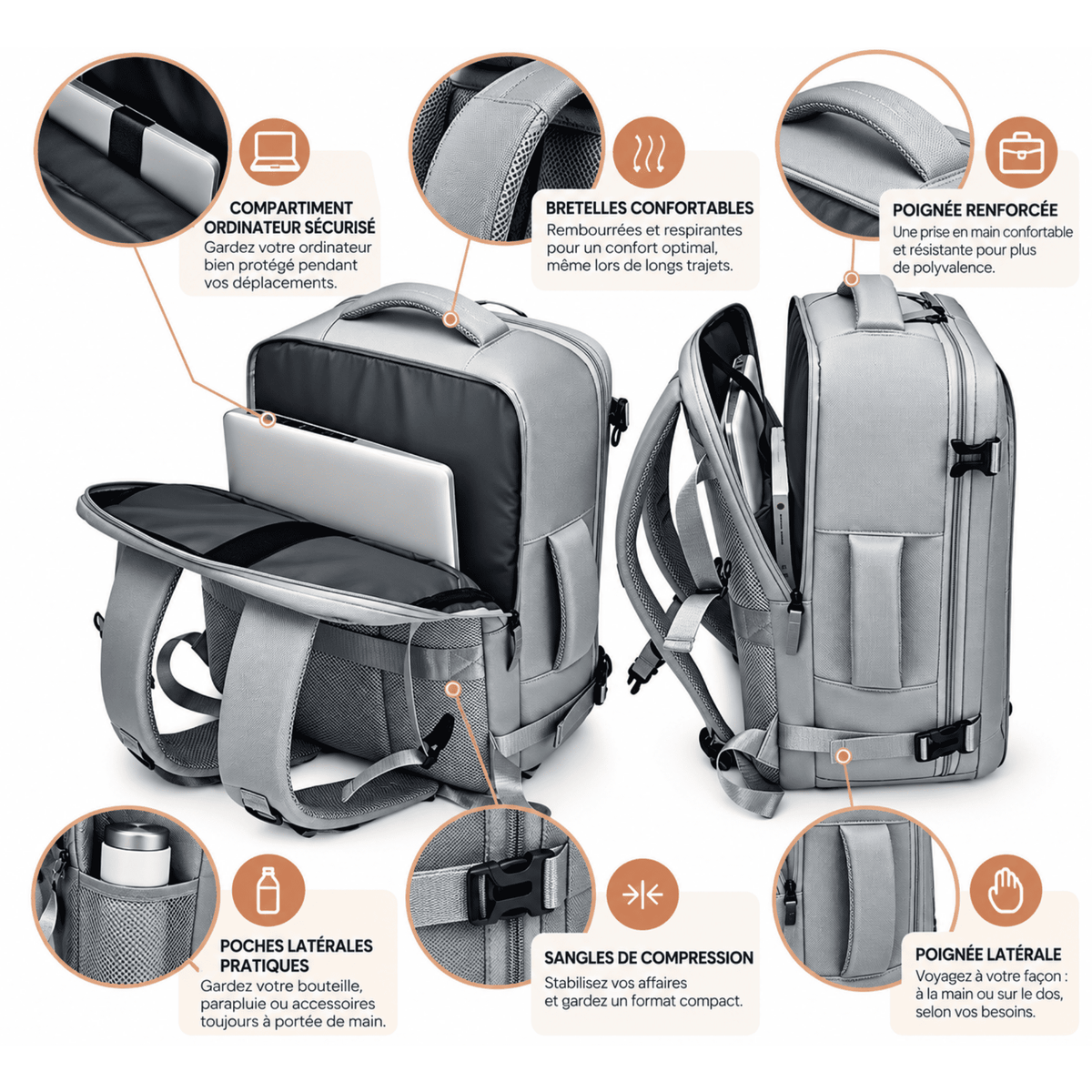 Sac de Voyage Cabine AéroCase - Format Valise & Sac à Dos 2-en-1