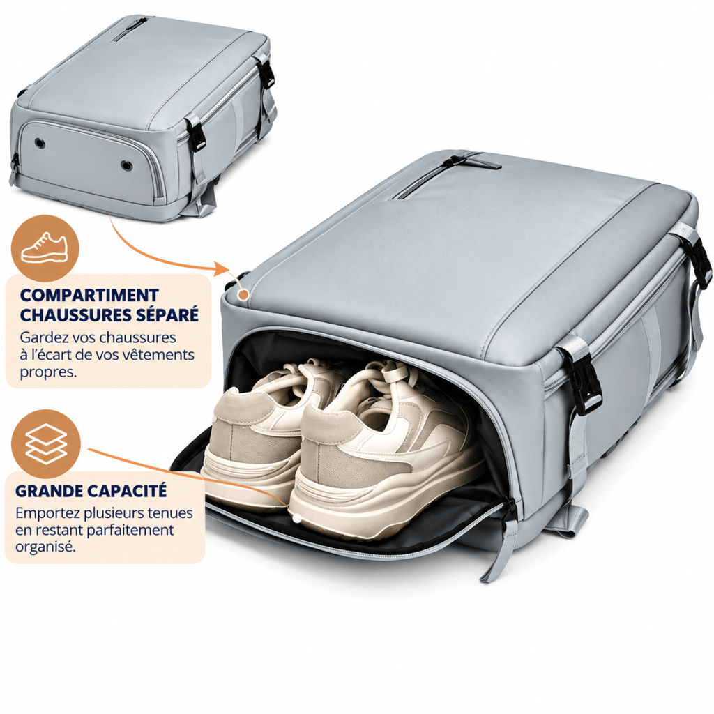 Sac de Voyage Cabine AéroCase - Format Valise & Sac à Dos 2-en-1
