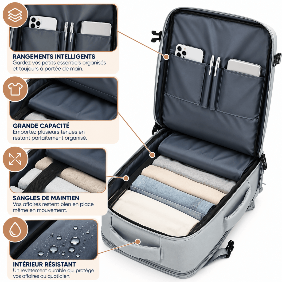 Sac de Voyage Cabine AéroCase - Format Valise & Sac à Dos 2-en-1