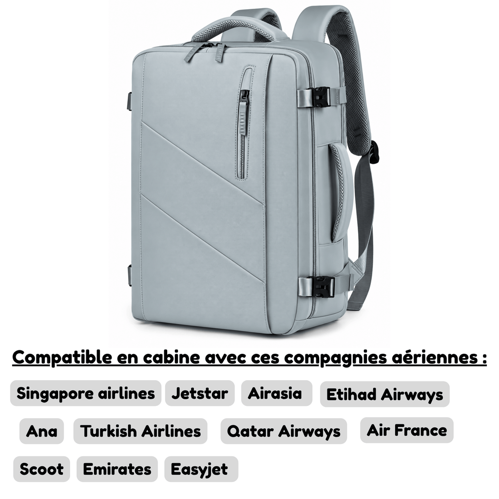Sac de Voyage Cabine AéroCase - Format Valise & Sac à Dos 2-en-1