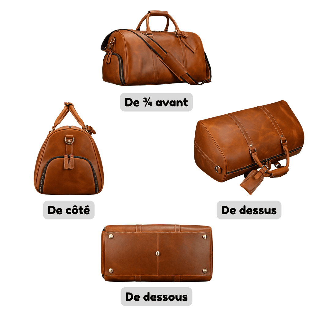 IMPERIUM - Sac de Voyage Cuir avec Compartiment pour Chaussures
