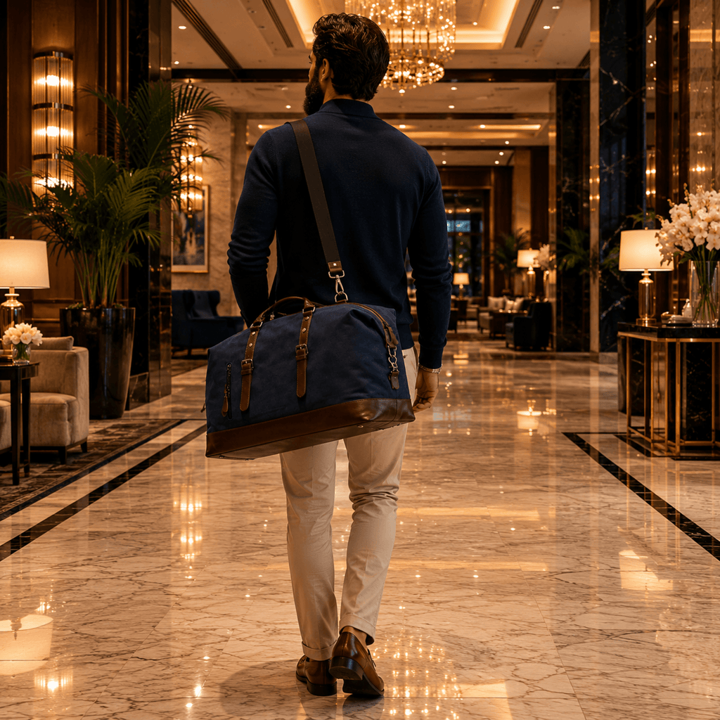 HORIZON HERITAGE - Sac de Voyage Homme en Cuir Synthétique & Toile
