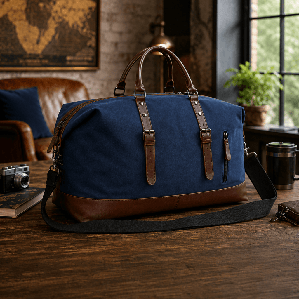 HORIZON HERITAGE - Sac de Voyage Homme en Cuir Synthétique & Toile