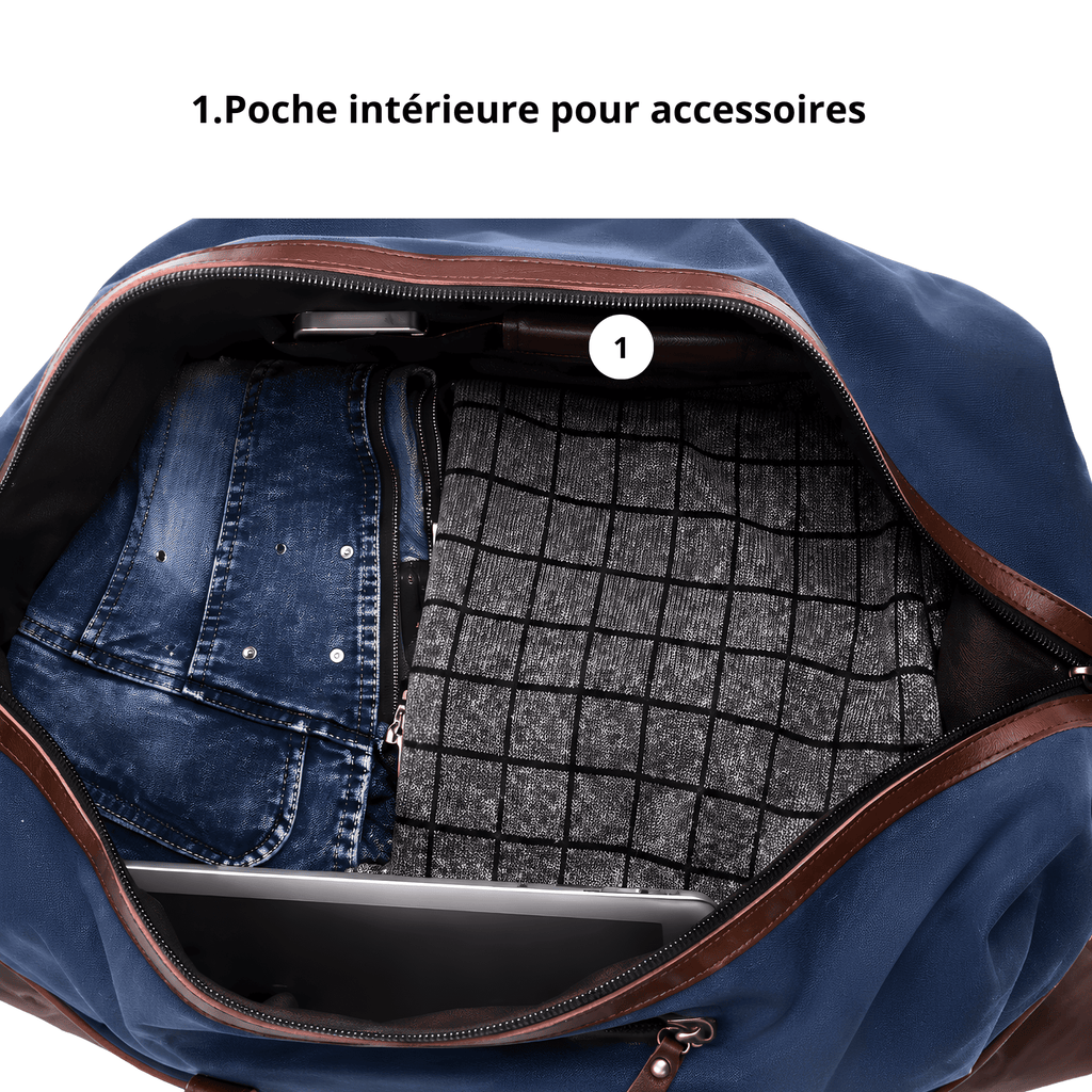 HORIZON HERITAGE - Sac de Voyage Homme en Cuir Synthétique & Toile