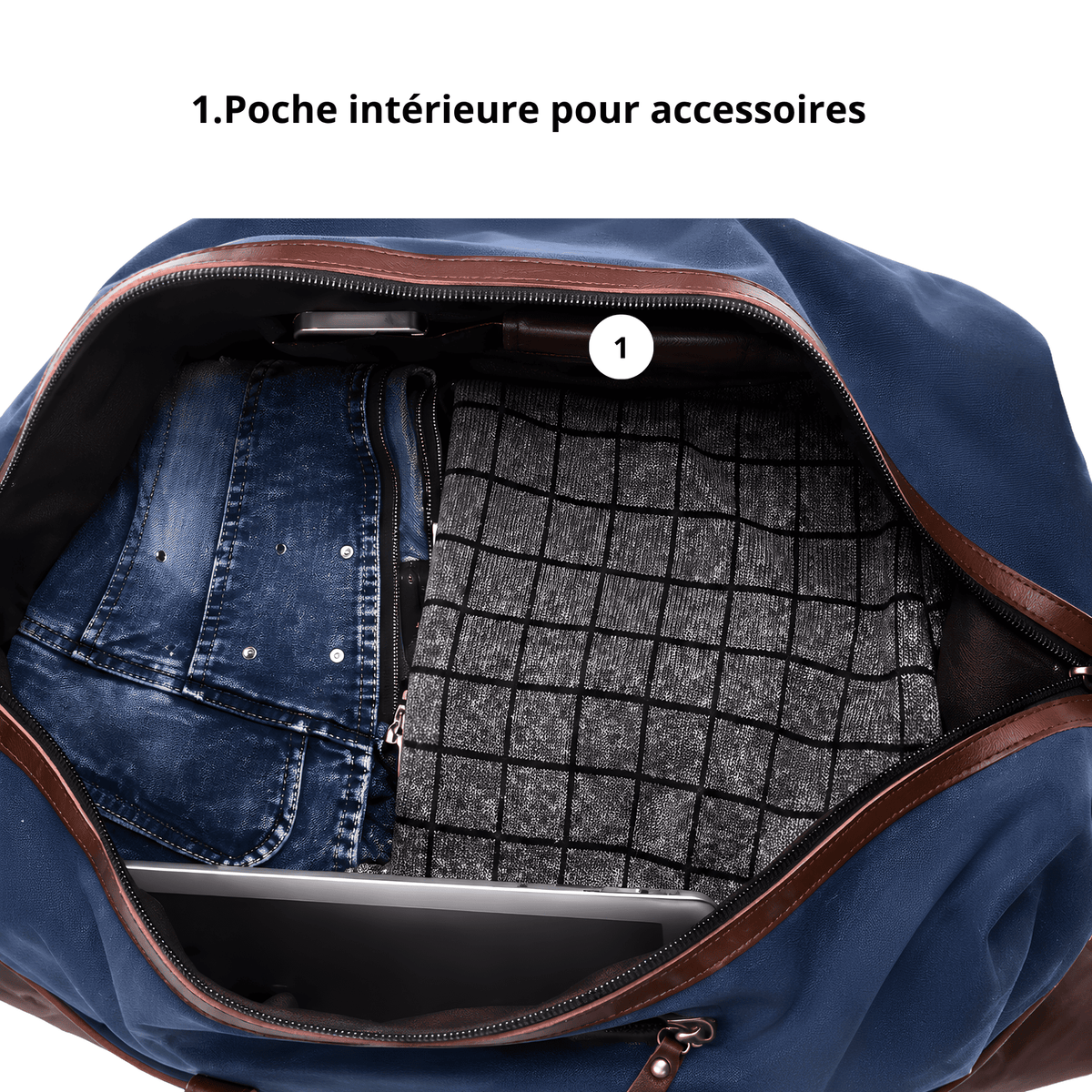 HORIZON HERITAGE - Sac de Voyage Homme en Cuir Synthétique & Toile