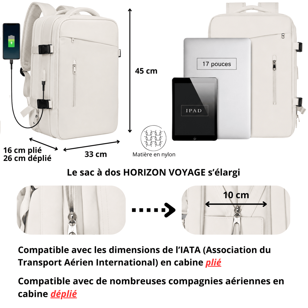 Sac à dos HORIZON VOYAGE - Organisez vos déplacements avec élégance