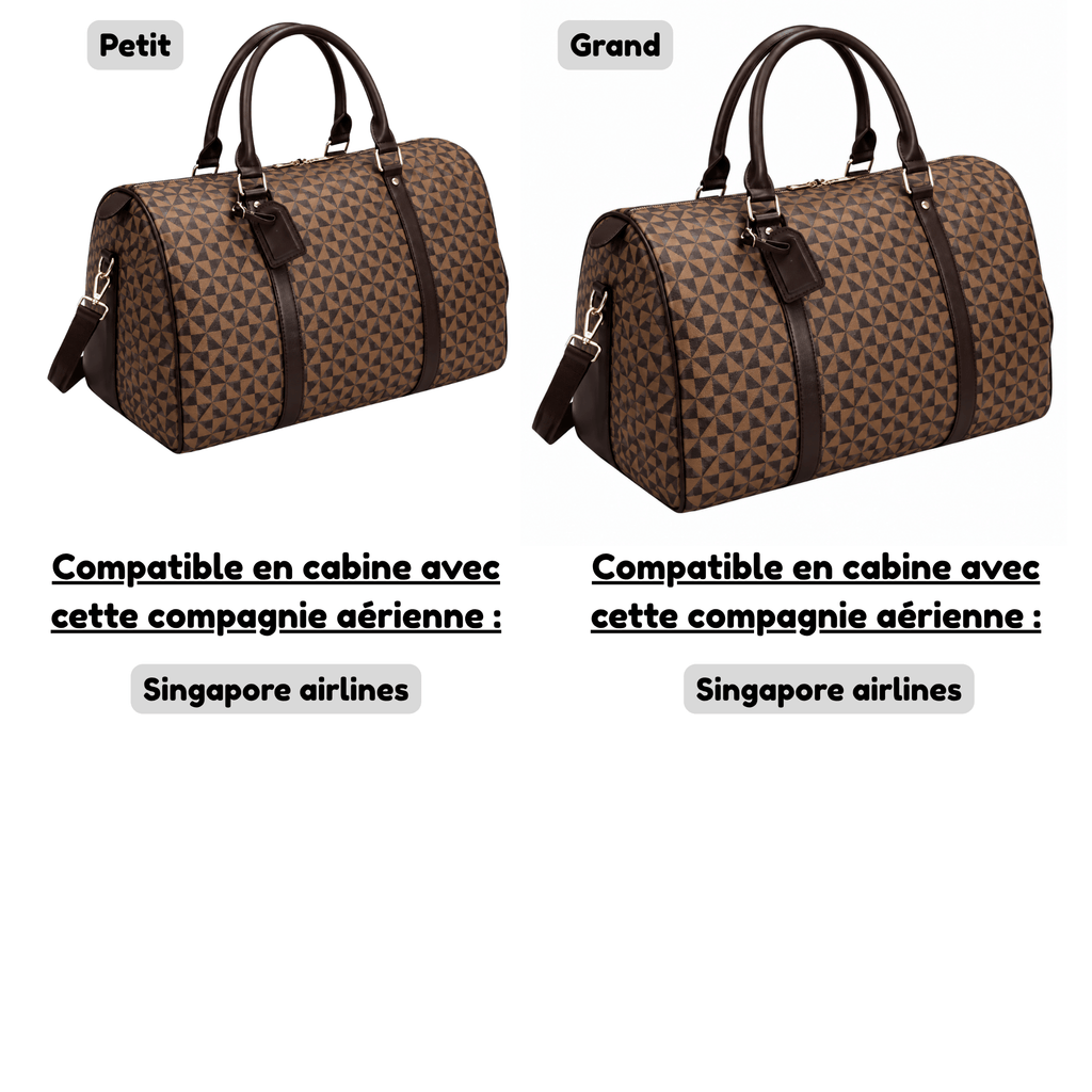 Sac de voyage cabine Élégance  - Motif triangle & bandoulière réglable