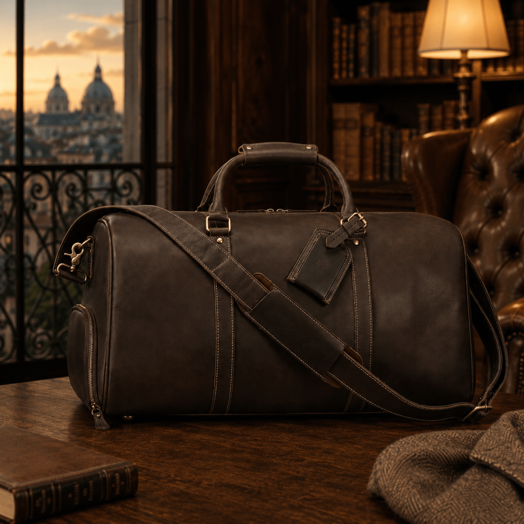 MONARCH - Sac de Voyage Cuir Grande Capacité avec Poche pour Chaussures