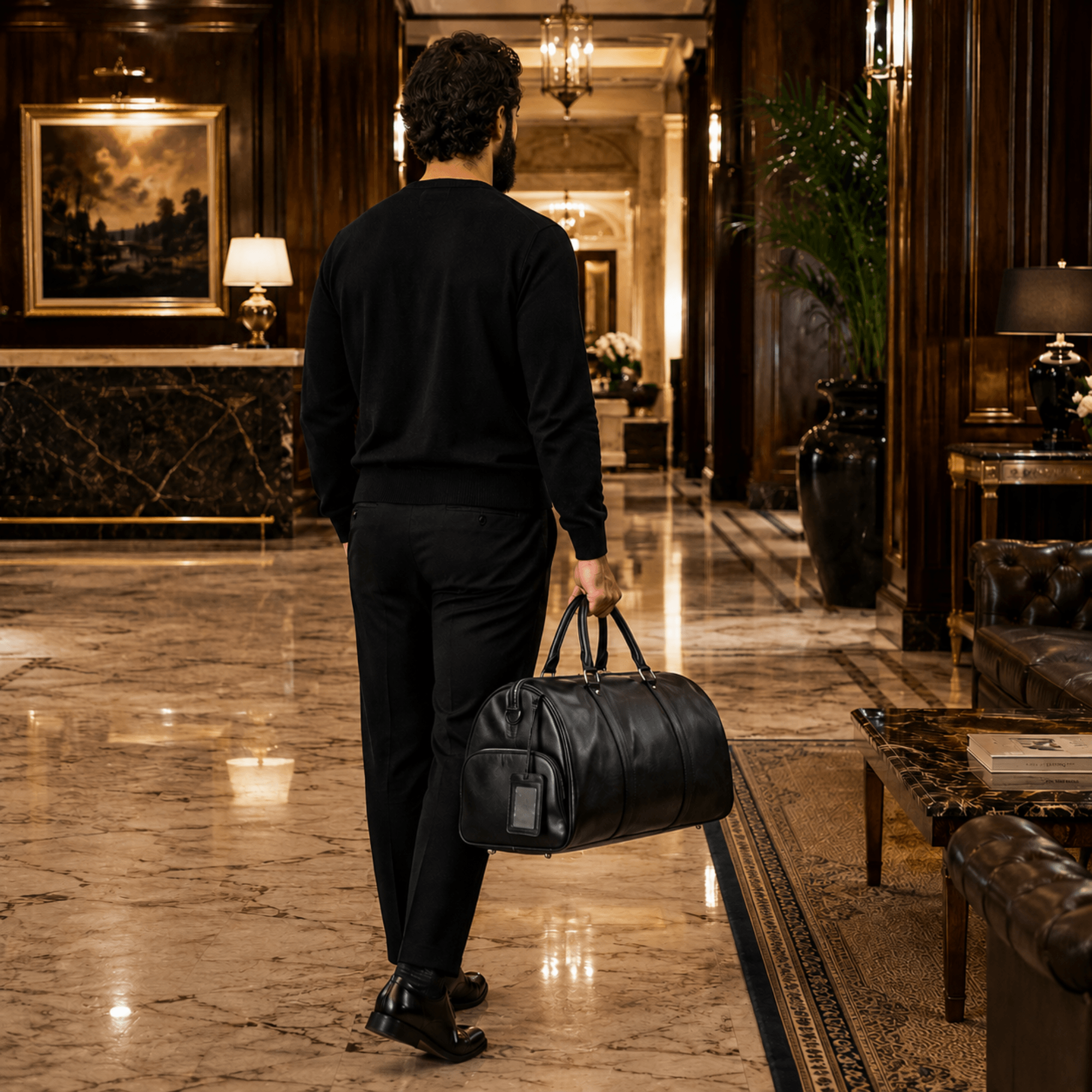 MONARCH - Sac de Voyage Cuir Grande Capacité avec Poche pour Chaussures