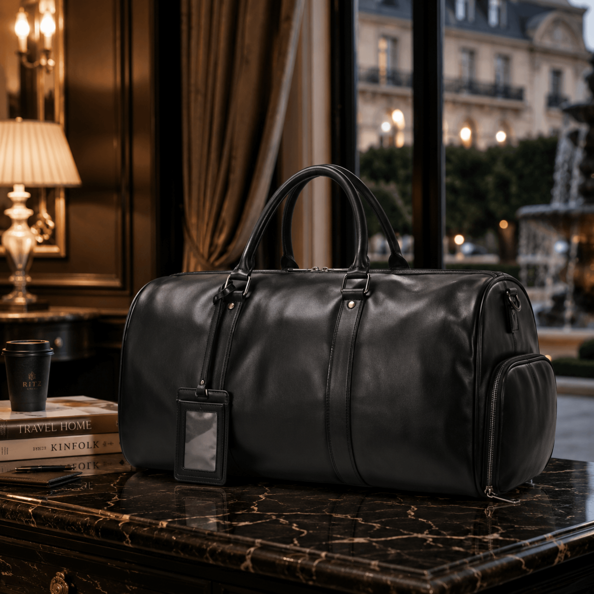 MONARCH - Sac de Voyage Cuir Grande Capacité avec Poche pour Chaussures